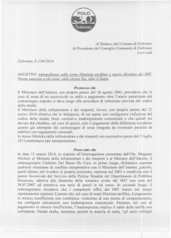 Interpellanza sulla sosta illimitata tariffata e nuova direttiva del MIT