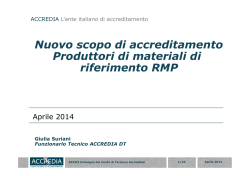 Produttori di materiali di Riferimento - RMP - G. Suriani