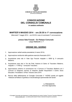 convocazione del consiglio comunale