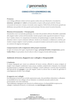 codice etico - Genomedics Srl