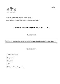 PROVVEDIMENTO DIRIGENZIALE
