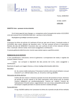 17 - 2014 ferie, permessi rol ed ex festivita