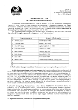 lista dei candidati - PD - Comune di Claino con Osteno