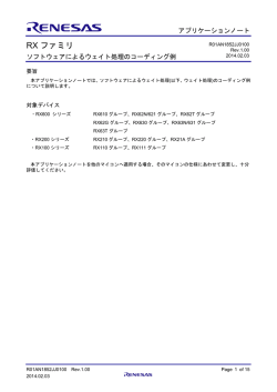 RX ファミリ - Renesas Electronics