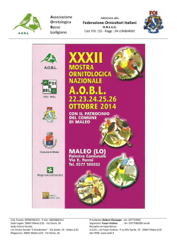 Programma mostra/regolamento - Associazione Ornitologica Basso