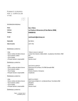FORMATO EUROPEO PER IL CURRICULUM VITAE