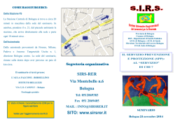 SIRS-RER Via Montebello n.6 Bologna SITO: www.sirsrer.it