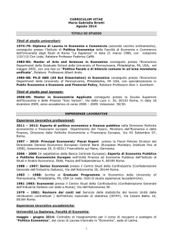 Curriculum vitae di Briotti Maria Gabriella