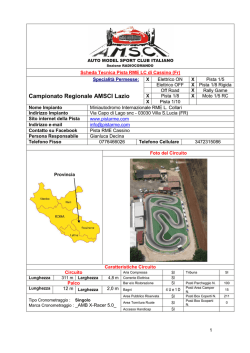 Scheda Tecnica Pista RME LC di Cassino
