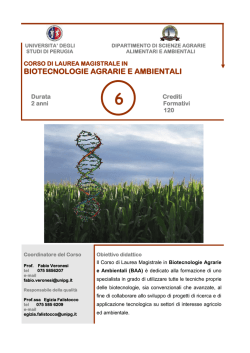 BIOTECNOLOGIE AGRARIE E AMBIENTALI