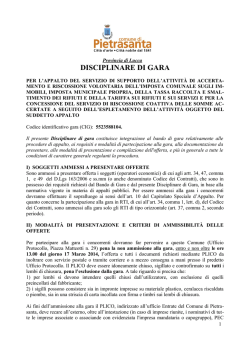 DISCIPLINARE DI GARA - Comune di Pietrasanta