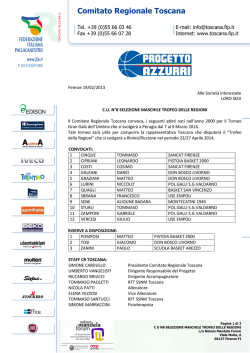 C U N8 SELEZIONE MASCHILE TROFEO DELLE REGIONI