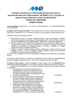 Procedura ristretta per il &ldquo;Riammodernamento del
