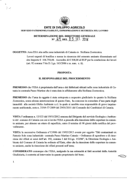 Area ESA sita nella zona industriale di Catania ex Siciliana