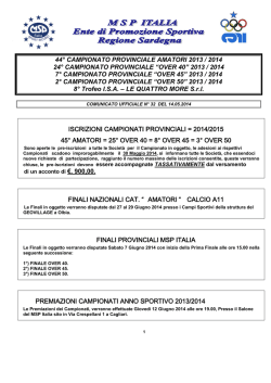 Comunicato Ufficiale n&deg; 32 del 14.05.2014