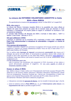 I progetti RVA attivi