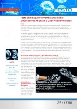 Festo Elimina gli Interventi Manuali dalle Elaborazioni SAP grazie a