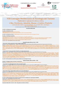 Programma - Il convegno - Universit&agrave; della Calabria