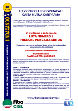 elezioni collegio sindacale cassa mutua cariparma