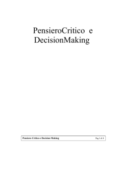 PensieroCritico e DecisionMaking