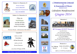 Calendario Manifestazioni Giugno 2014