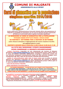 LOCANDINA2 Corsi Ginnastica per la popolazione 2014