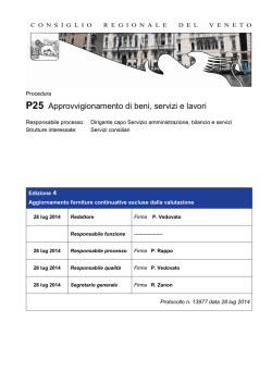 P25 Approvvigionamento di beni, servizi e lavori