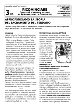 Confessione - la storia - CP Madonna del Pilastrello Bresso