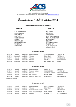 Comunicato n. 1 del 13 ottobre 2014