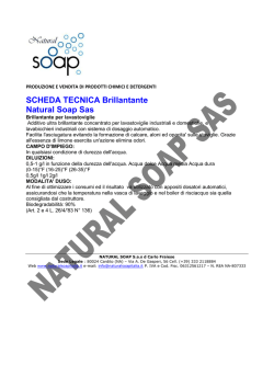 SCHEDA TECNICA Brillantante Natural Soap Sas