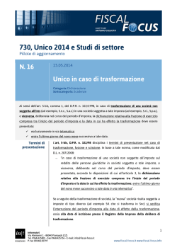 Unico in caso di trasformazione