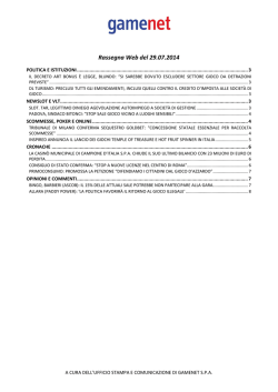 Rassegna Web del 29.07.2014