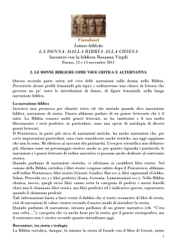 Le donne bibliche come voce critica e alternativa