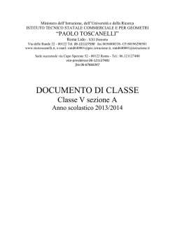 DOCUMENTO DI CLASSE - I.T.C.S. Toscanelli