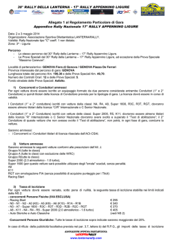 Appendice al 17&deg; Rally Appennino Ligure