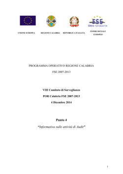 Punto 4 &ldquo;Informativa sulle attivit&agrave; di Audit&rdquo;