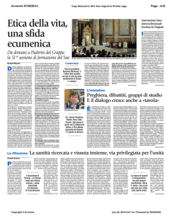 Etica della vita, una sfida ecumenica