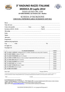 3&deg; RADUNO RAZZE ITALIANE MODICA 20 Luglio 2014