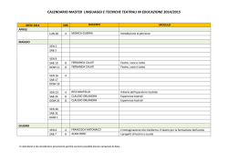 Calendario didattico del master