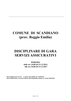 Disciplinare di gara - Comune di Scandiano