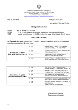 Proclamazione definitiva eletti Consigli di Classe (scuola Sec. I grado)