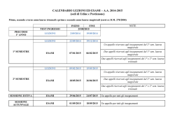 Calendario Lezioni / Esami / Appelli di Laurea