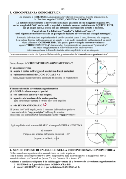 3. CIRCONFERENZA GONIOMETRICA 4. SENO E COSENO DI UN