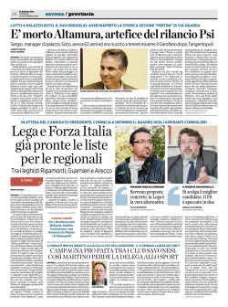 LegaeForzaItalia gi&agrave;pronteleliste perleregionali
