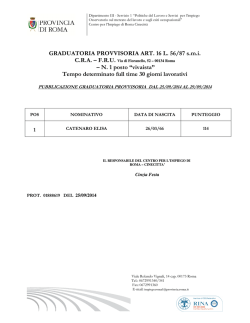 GRADUATORIA PROVVISORIA ART. 16 L. 56/87 s.m.i. – N. 1 posto