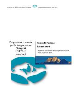 Piano trasparenza 2014 2016 - Comunit&agrave; Montana Grand Combin