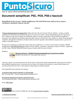 Documenti semplificati: PSC, POS, PSS e fascicoli