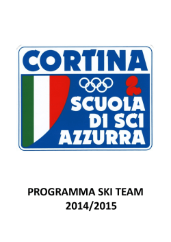 PROGRAMMA SKI TEAM 2014/2015 - Scuola Sci Azzurra Cortina