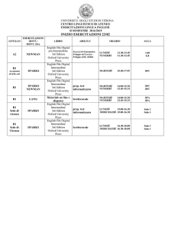 INIZIO ESERCITAZIONI 06/10 - Centro Linguistico di Ateneo
