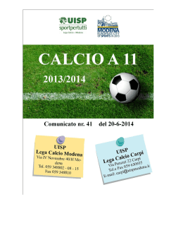 Comunicato nr.41 del 19/6/14